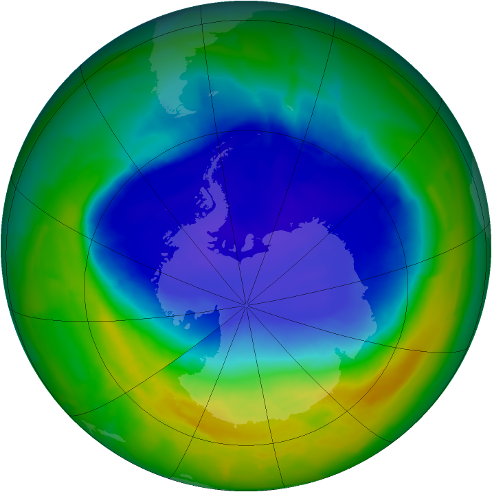 Antarctic ozone map for 11 November 2011